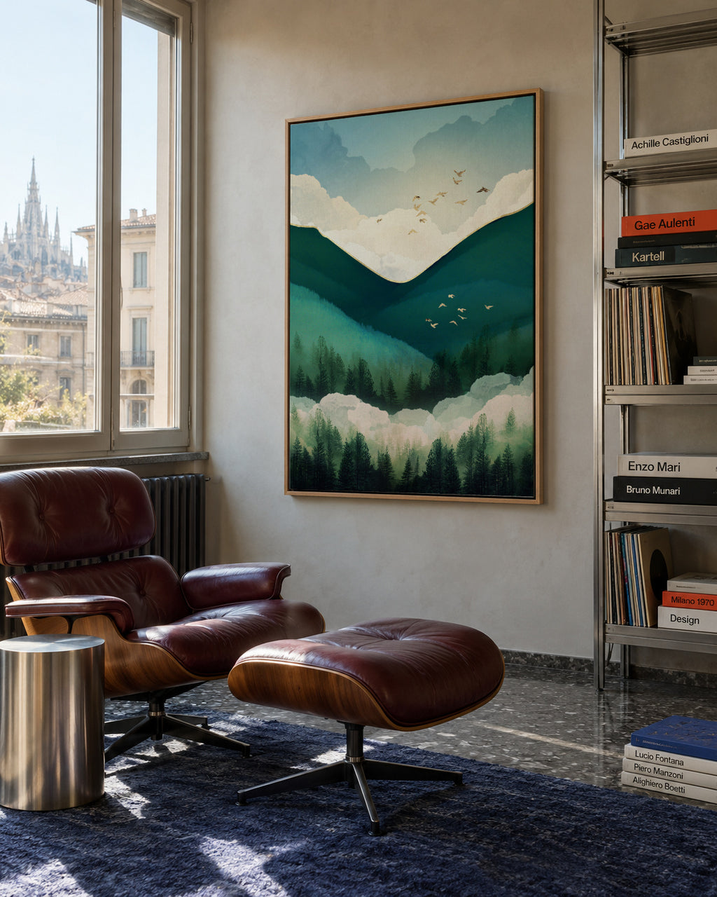Emerald Hills - Framed canvas in an interior