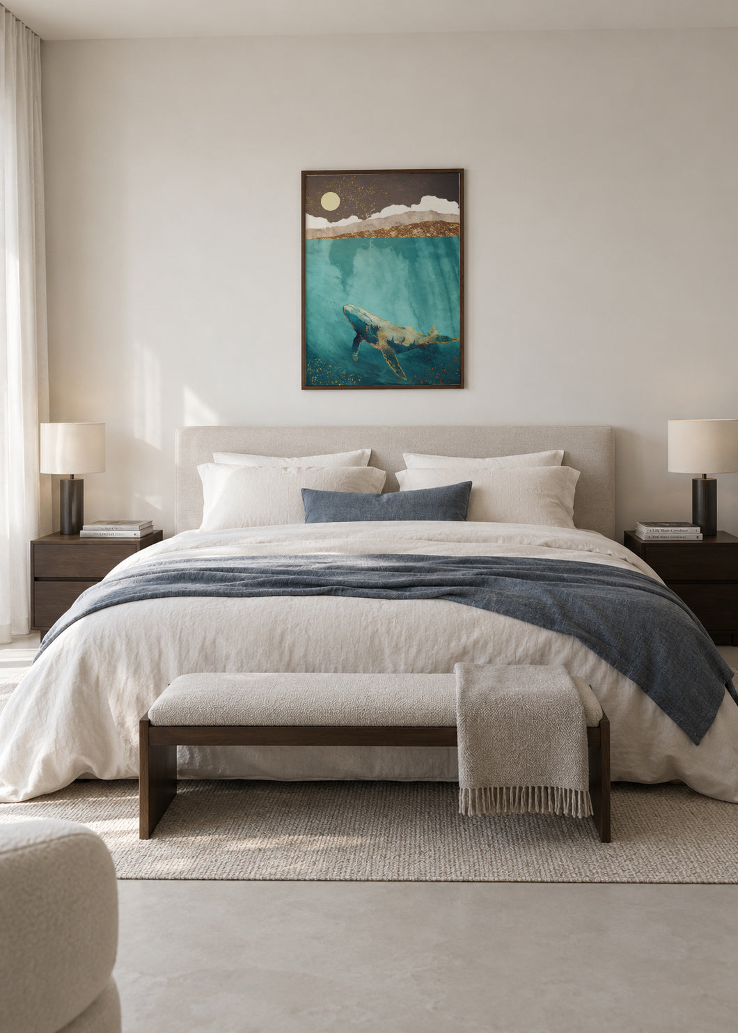 Light Beneath - Framed poster in an interior