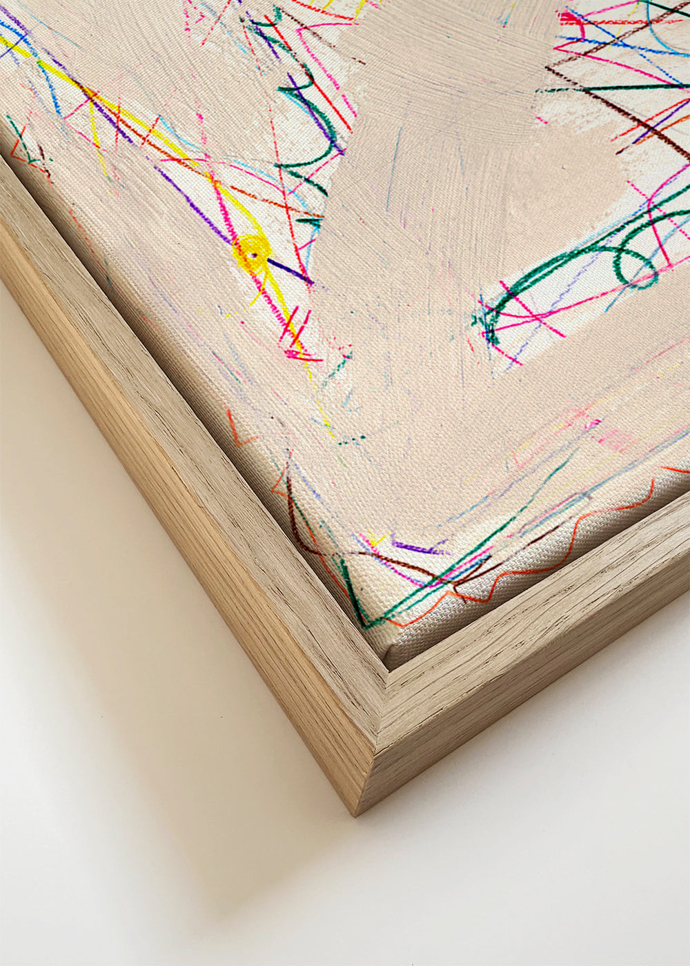 Barnposter scribble beige