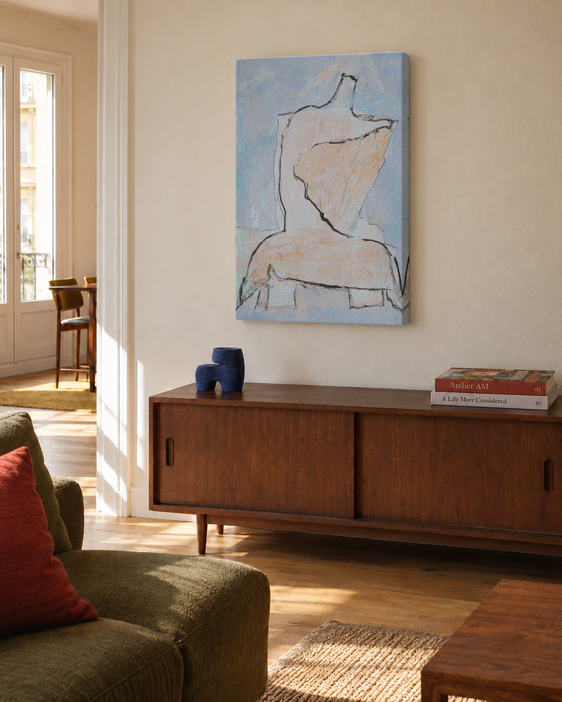 Busto ii - Unframed canvas in an interior