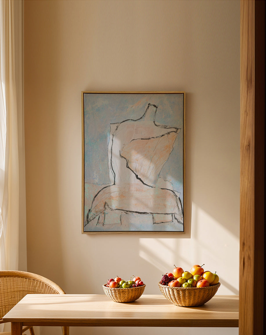 Busto ii - Framed canvas in an interior