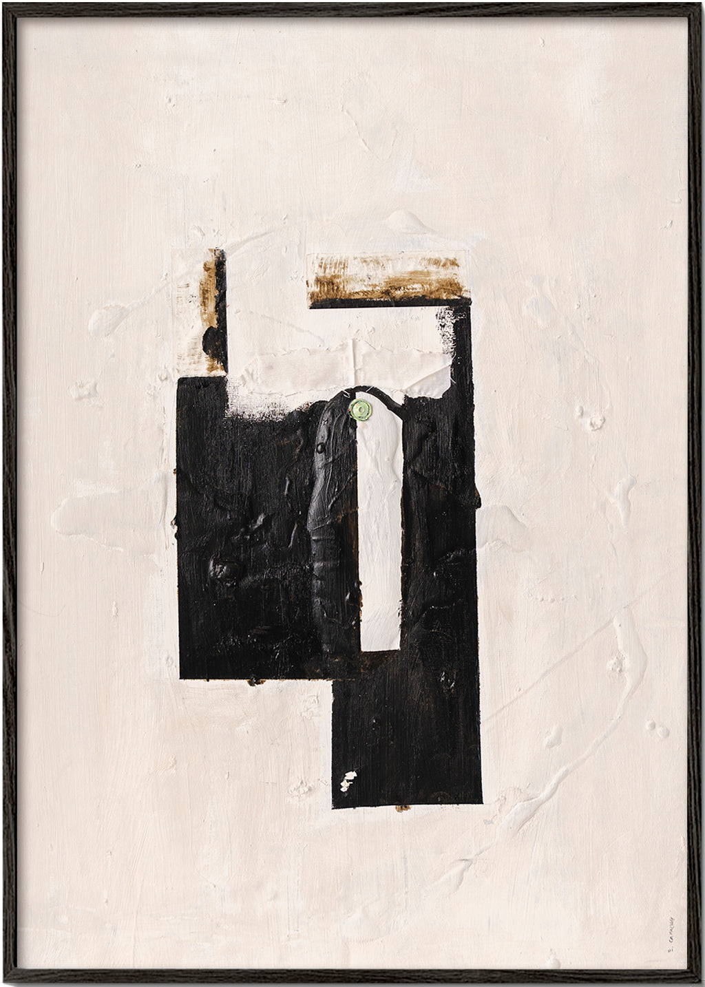 Abstrakt konstverk med texturerad geometri