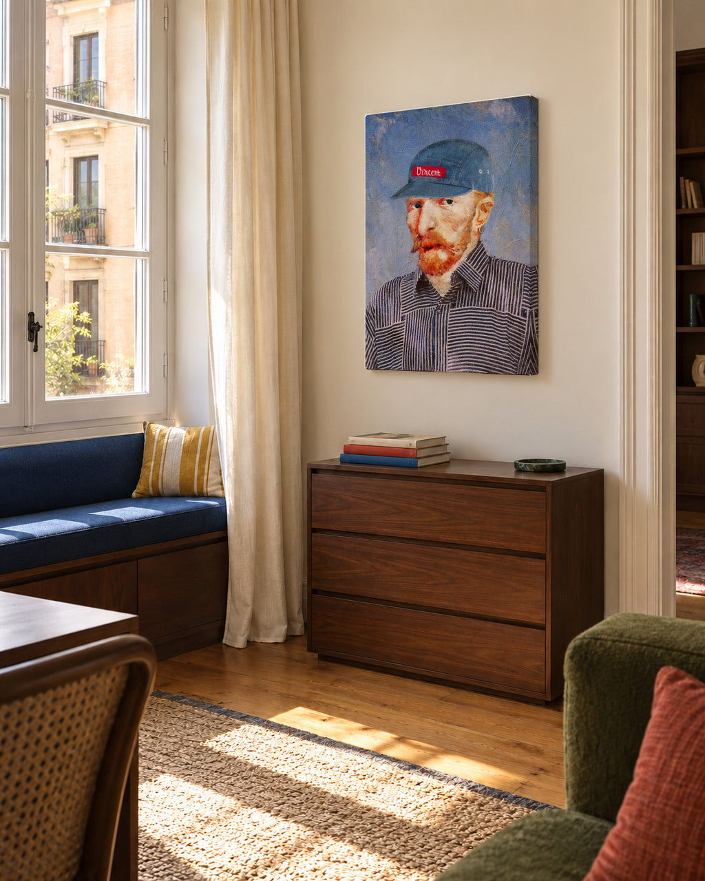 Hipster Vincent - Unframed canvas in an interior