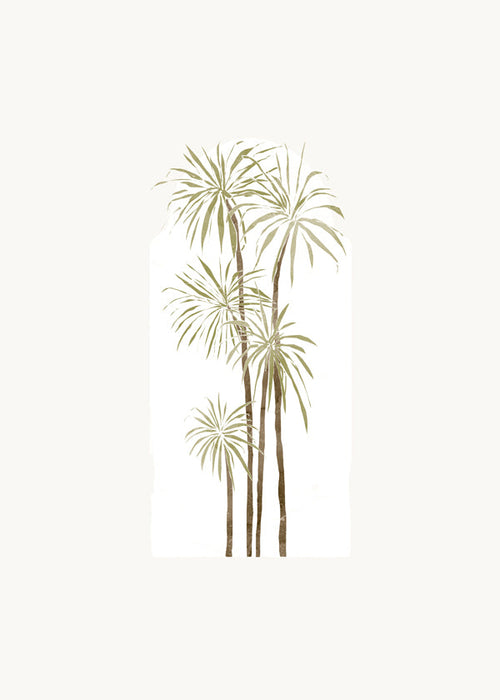 Botanisk affisch med stiliserade palmer