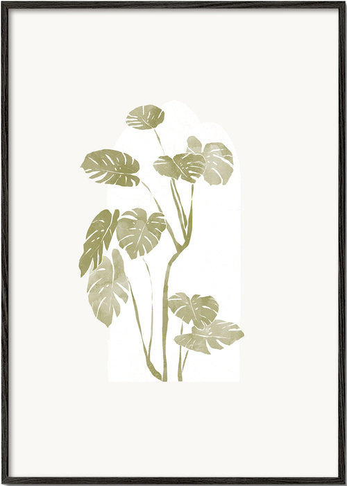 Botanisk poster med stiliserad monstera