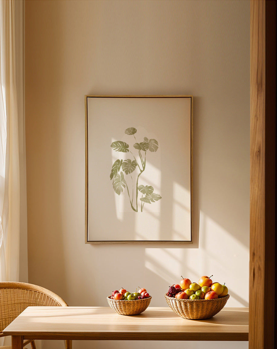 Tropical Window VI - Framed canvas in an interior