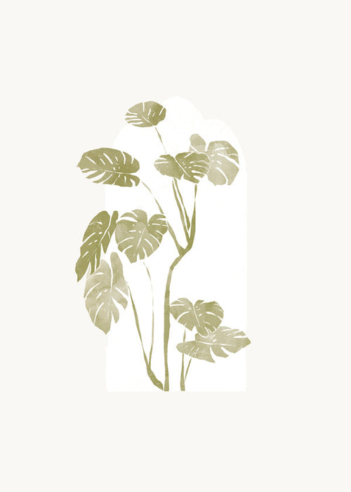Botanisk poster med stiliserad monstera