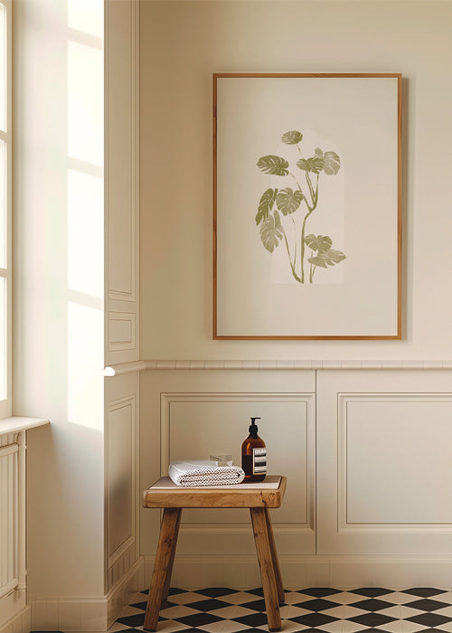 Botanisk poster med stiliserad monstera