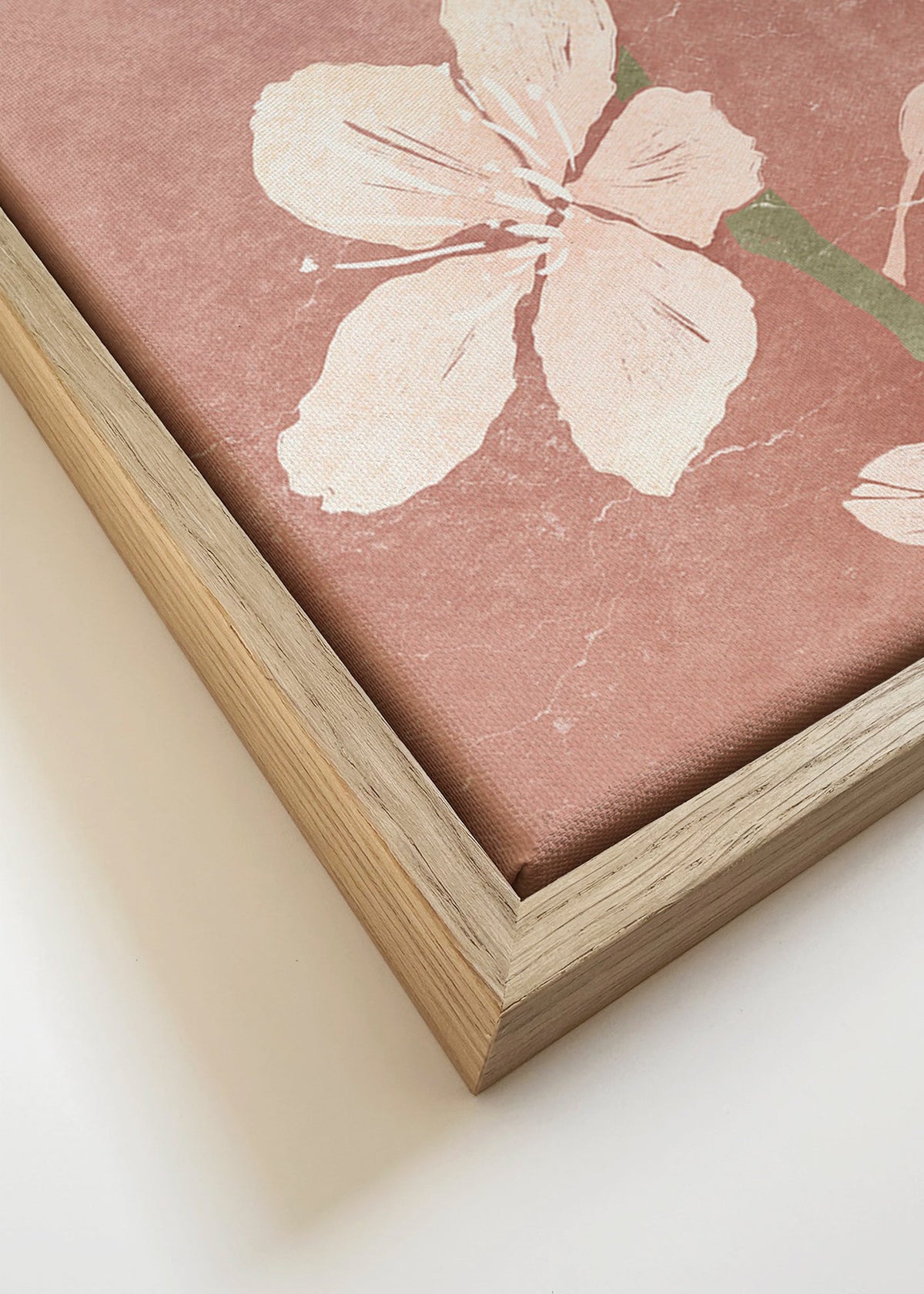 Botanisk poster rosa blomma – Canvas detail