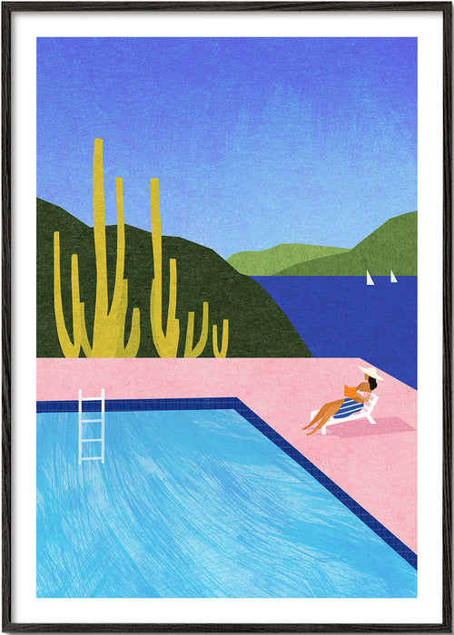 Illustration pool vid havet