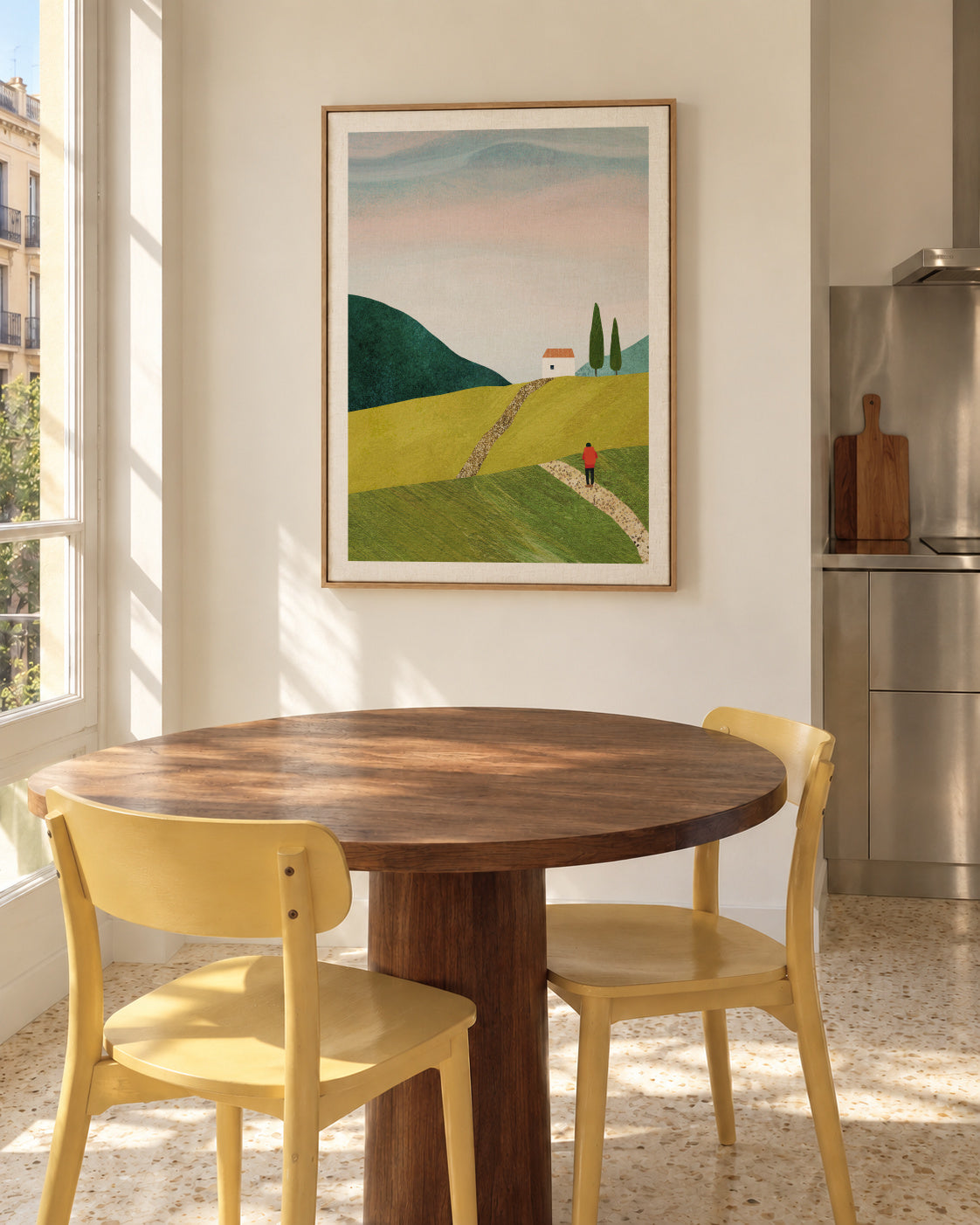 Walking Home - Framed canvas in an interior