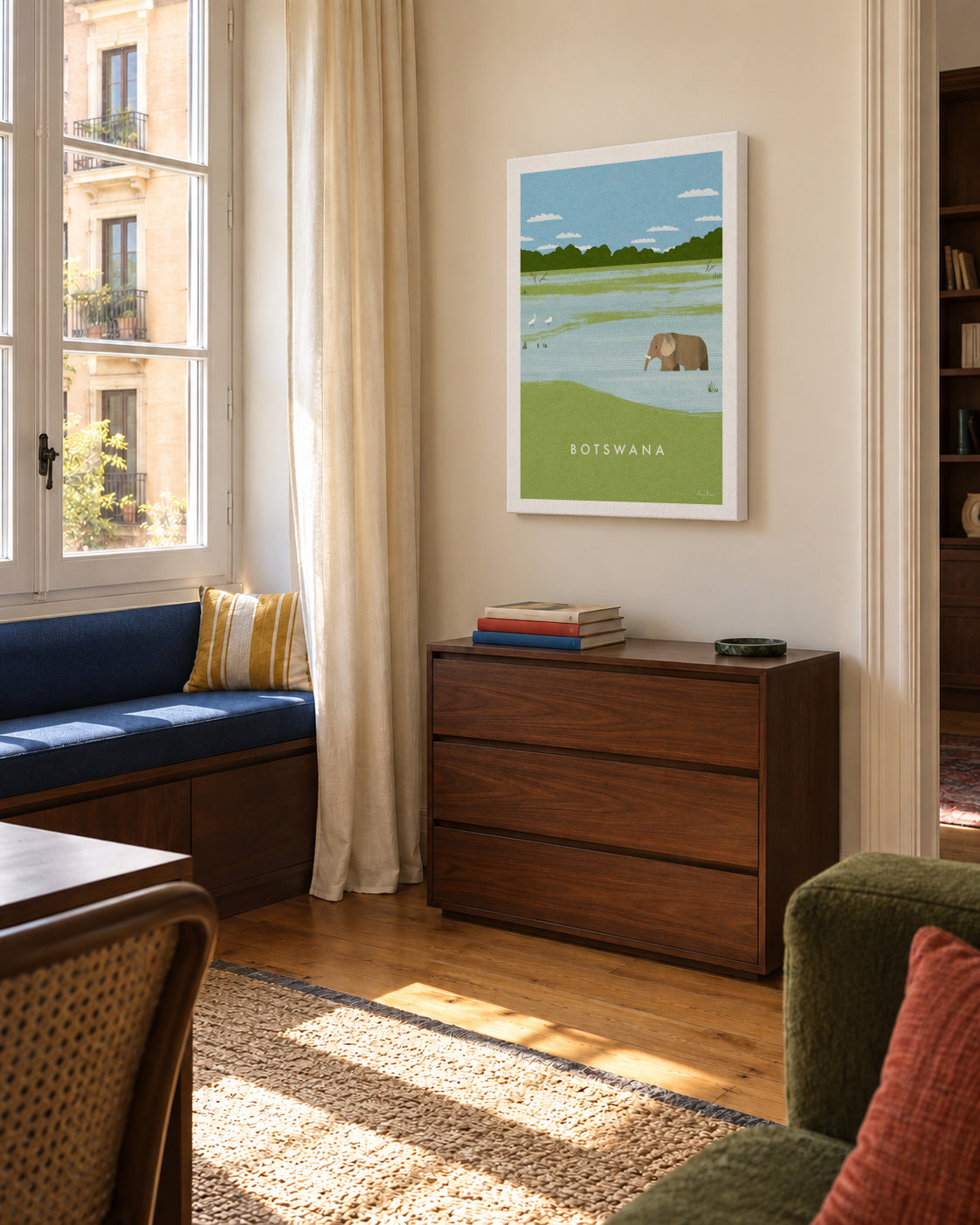 Botswana - Unframed canvas in an interior