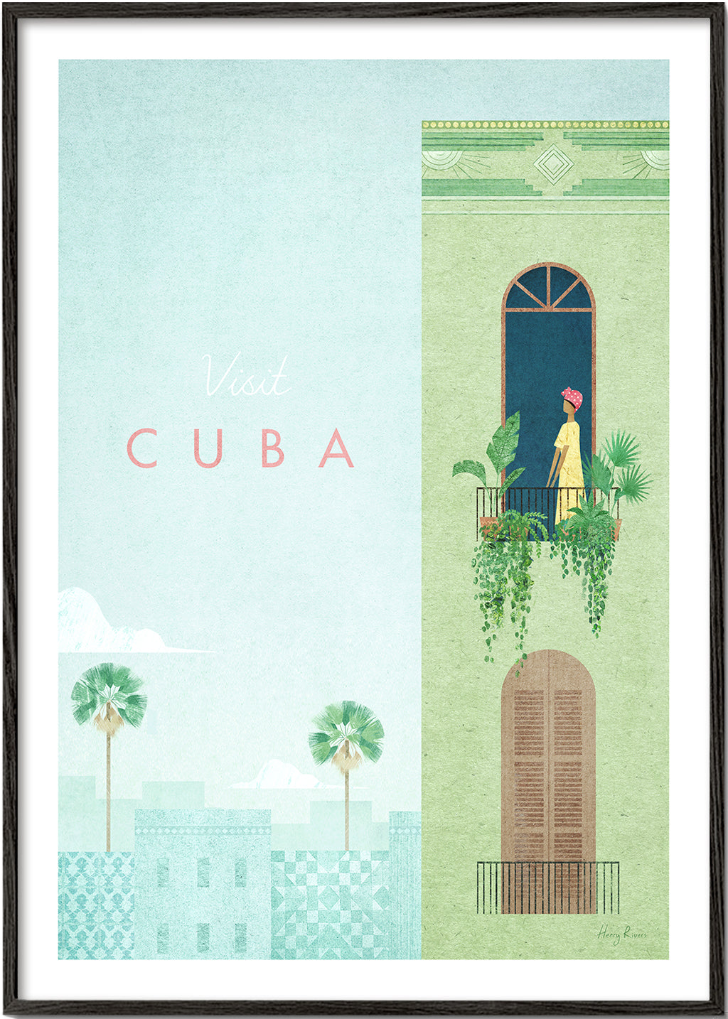 Reseaffisch: Kuba balkongillustration