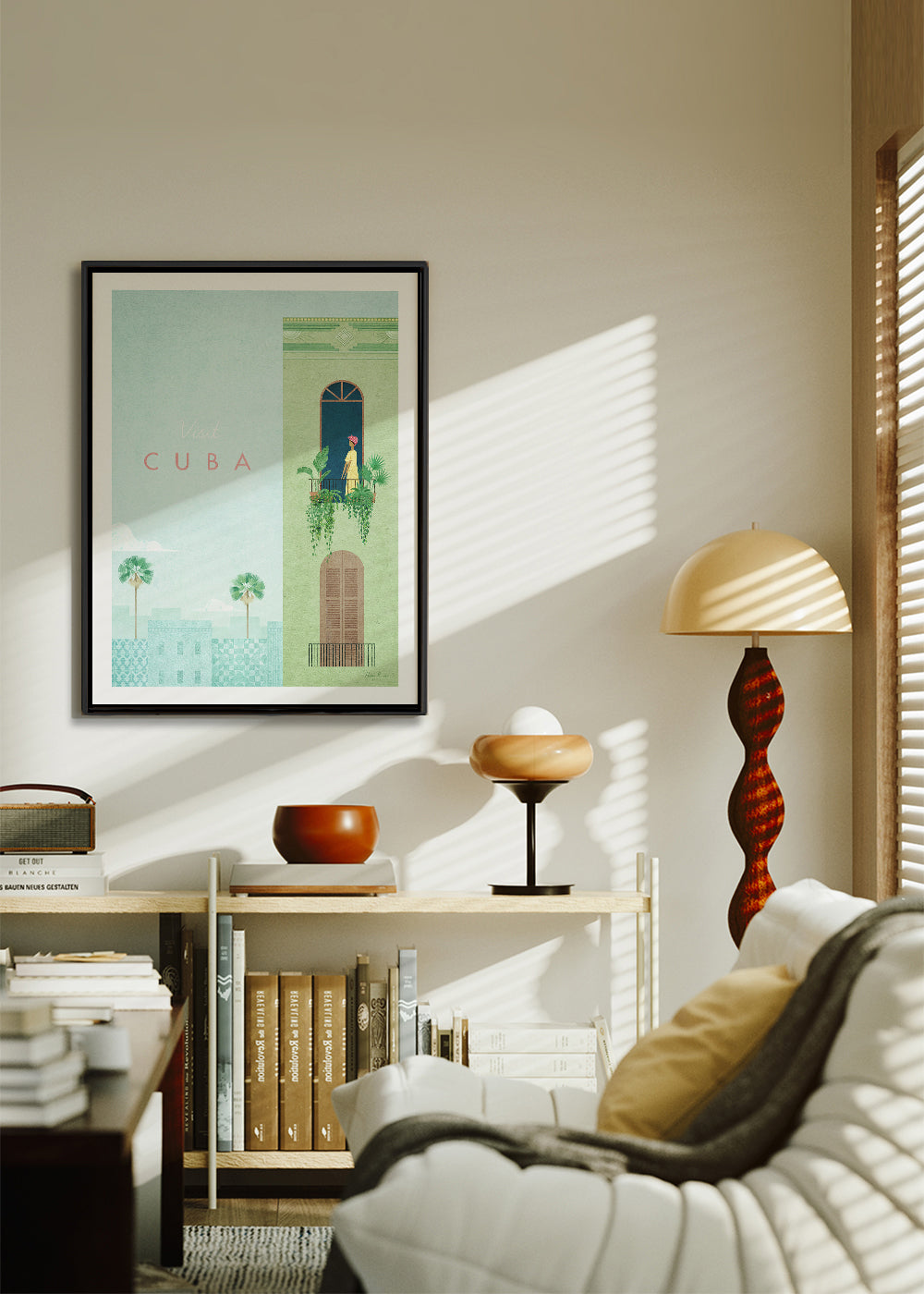 Reseaffisch: Kuba balkongillustration