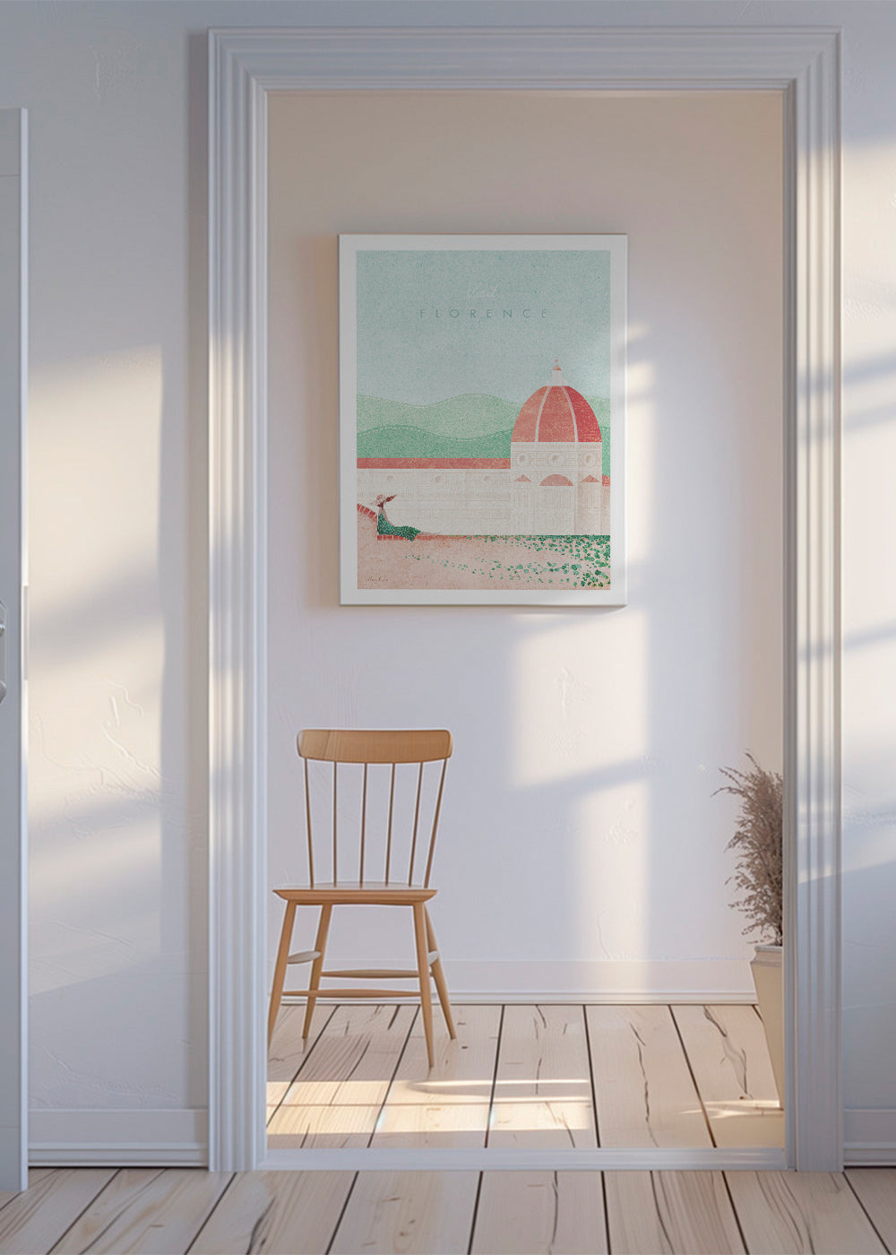 Stadsposter: Florens Duomo i pastellillustration