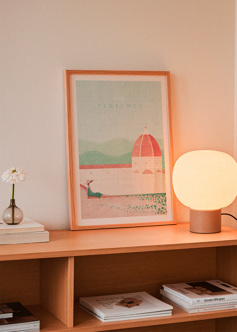 Stadsposter: Florens Duomo i pastellillustration