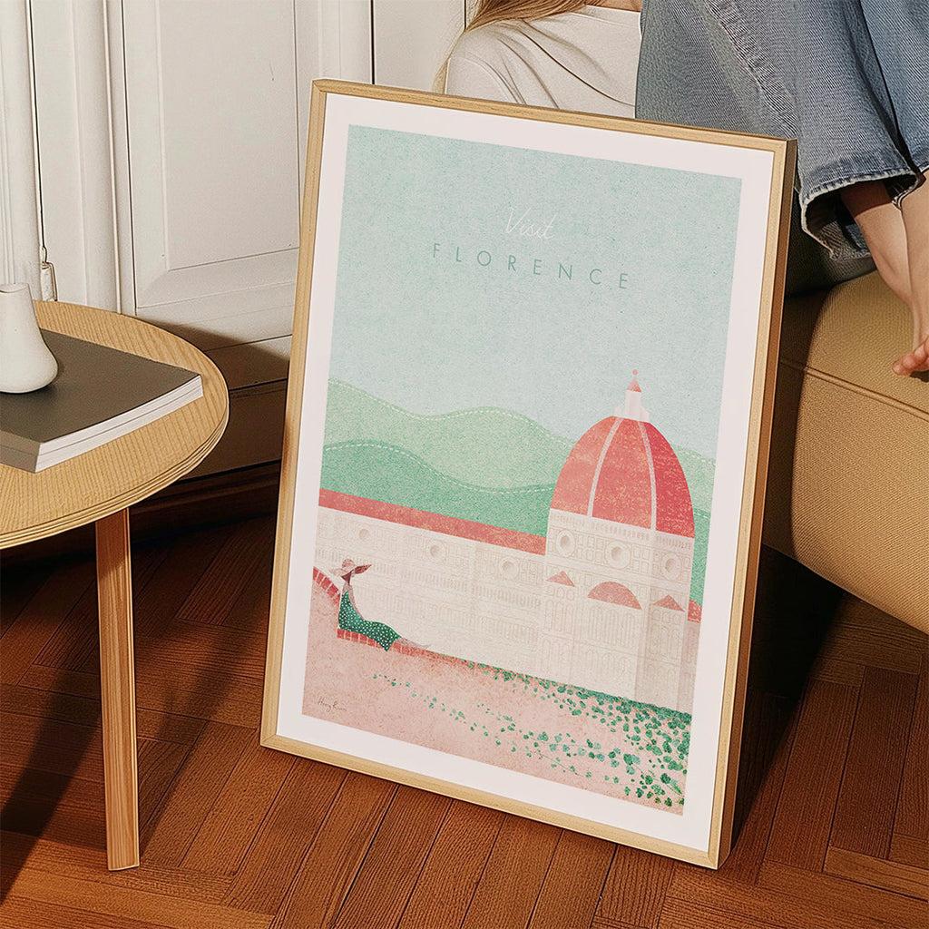 Stadsposter: Florens Duomo i pastellillustration