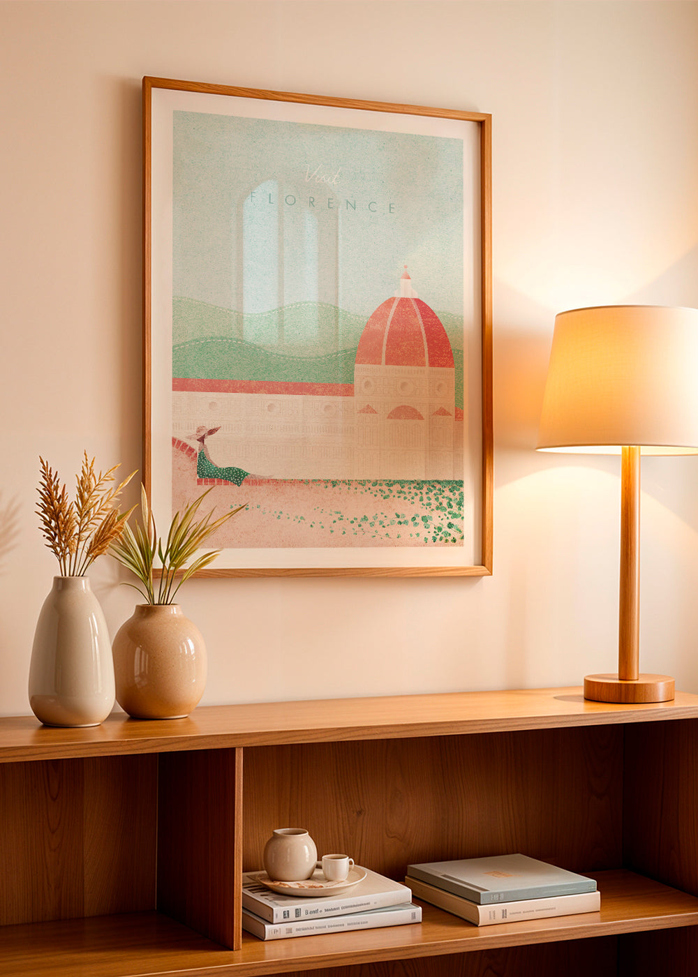 Stadsposter: Florens Duomo i pastellillustration