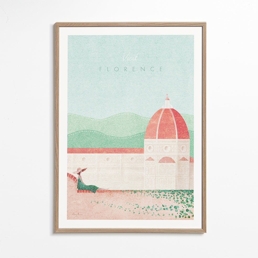 Stadsposter: Florens Duomo i pastellillustration