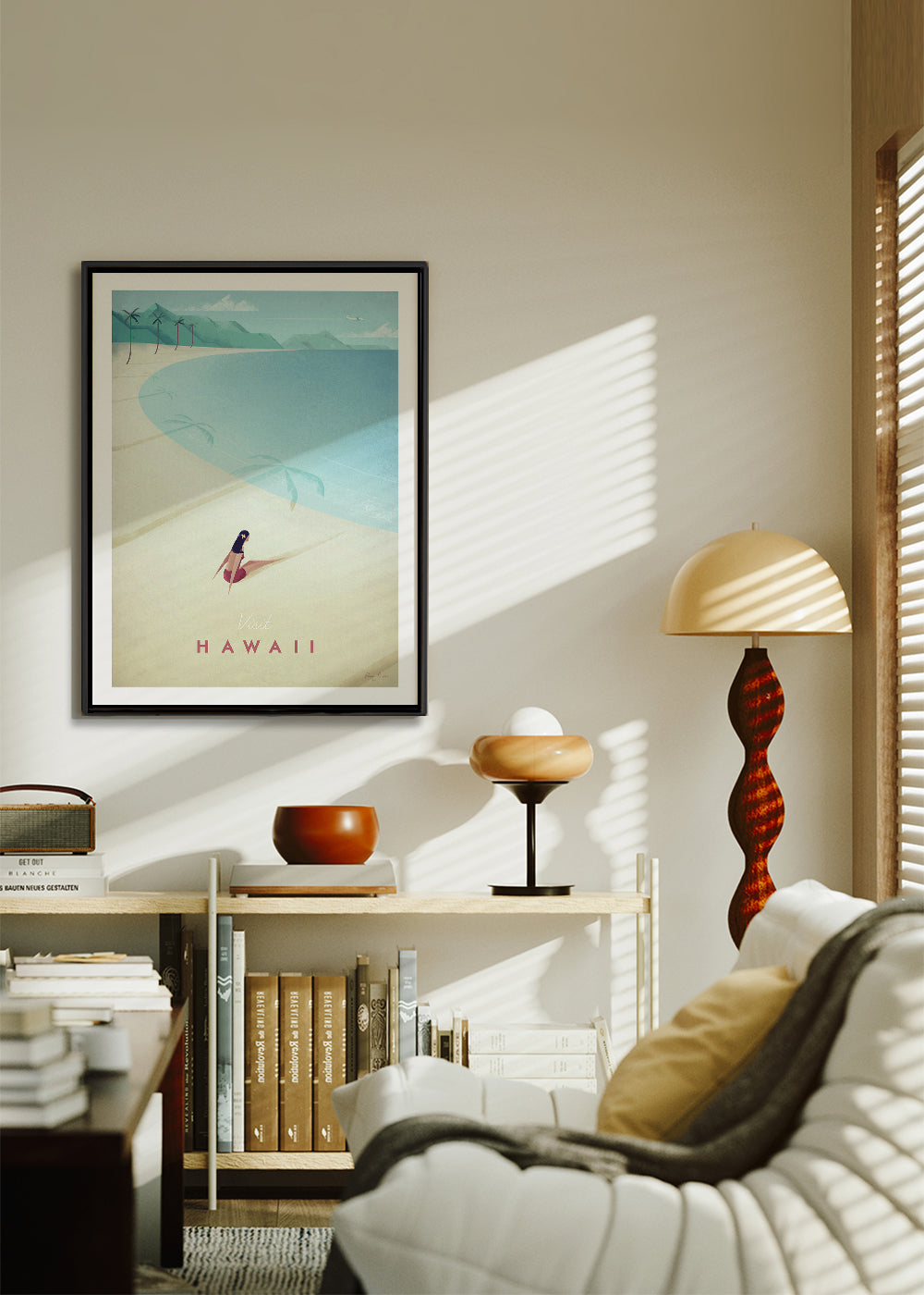 Reseaffisch Hawaii: vintage strandkonst