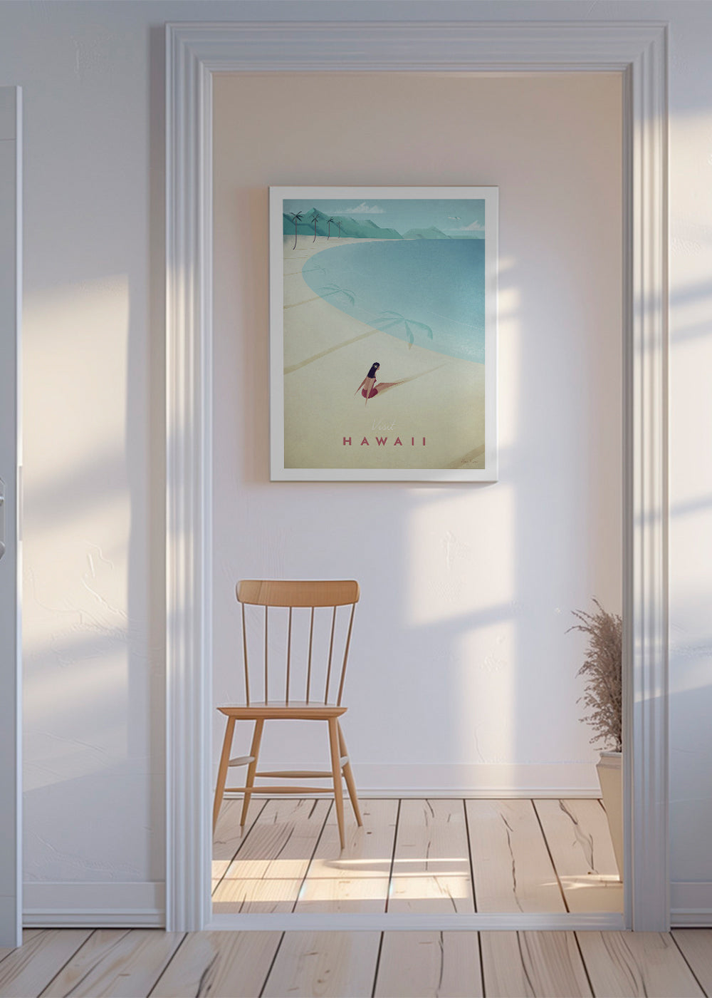 Reseaffisch Hawaii: vintage strandkonst