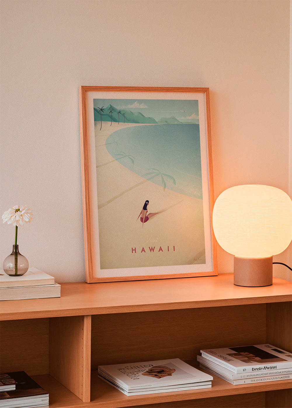 Reseaffisch Hawaii: vintage strandkonst