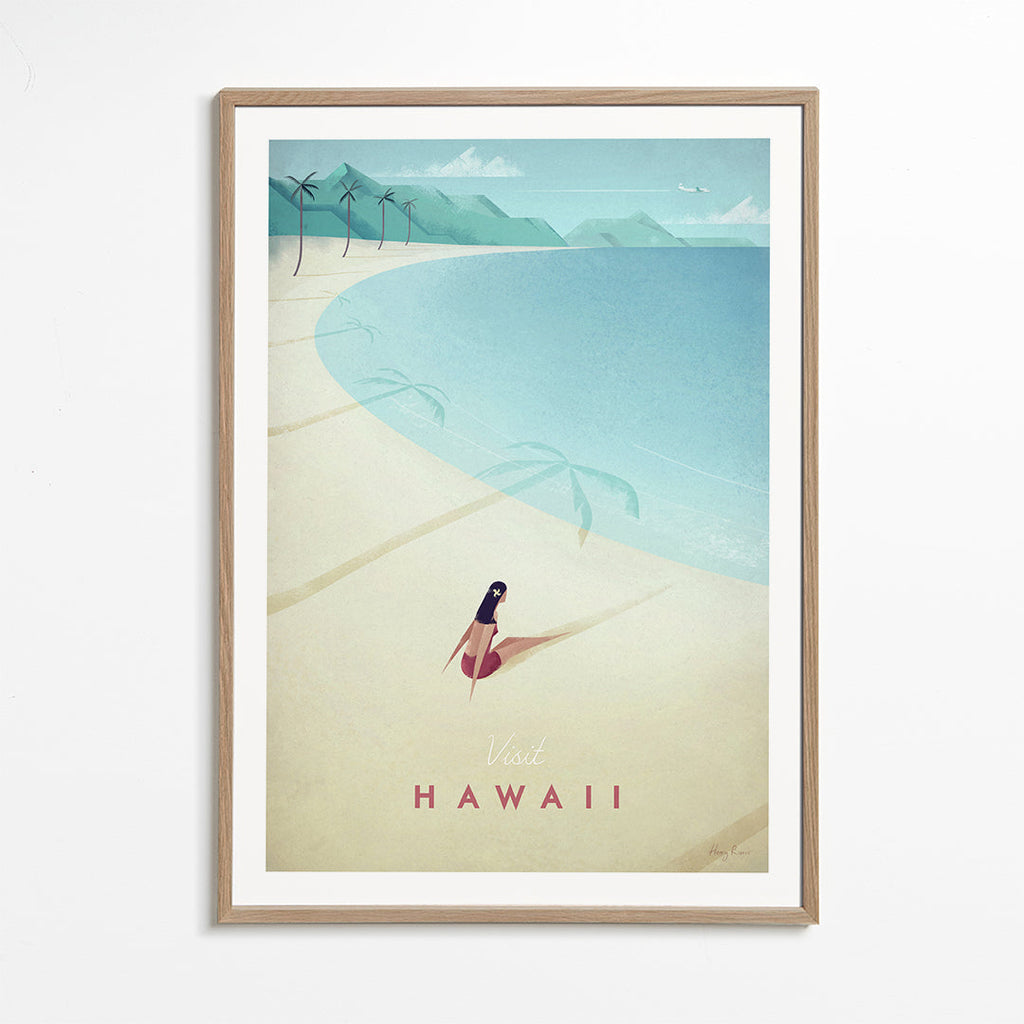 Reseaffisch Hawaii: vintage strandkonst