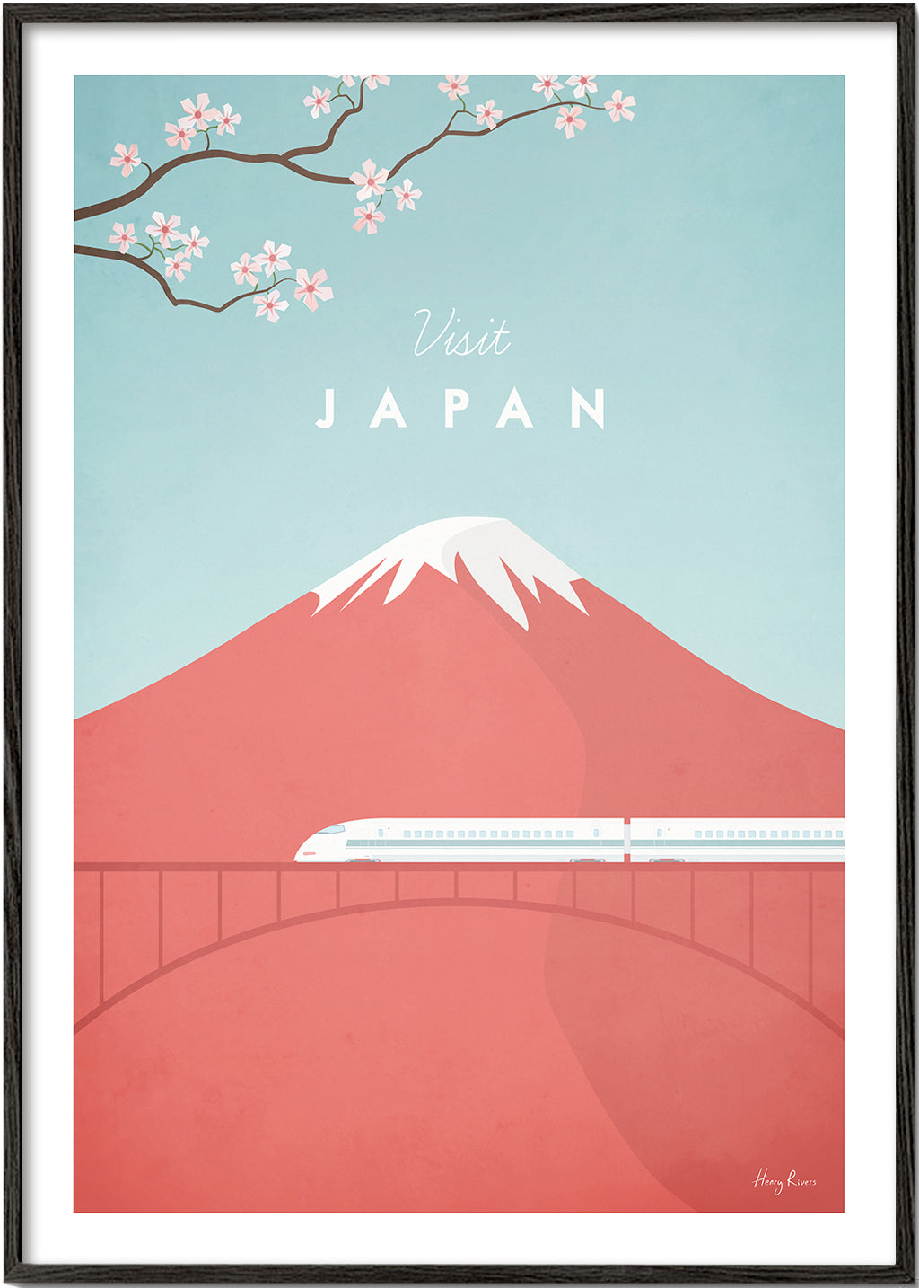 Reseaffisch Mount Fuji och snabbtåg