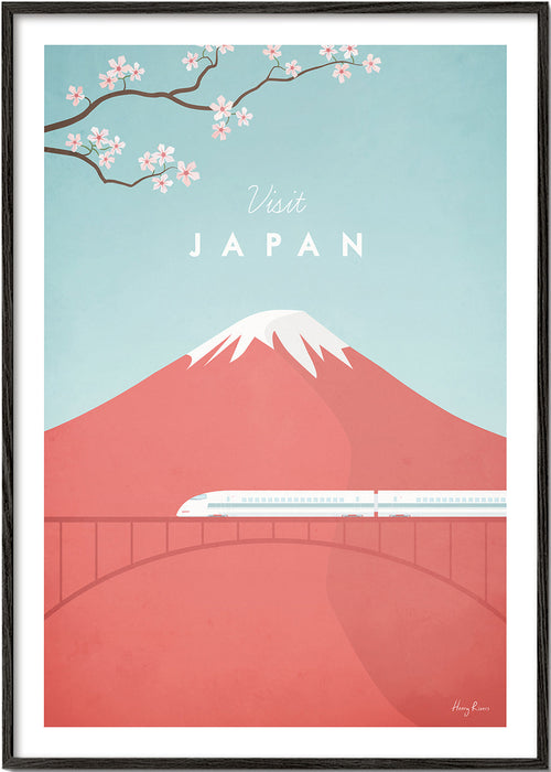 Reseaffisch Mount Fuji och snabbtåg