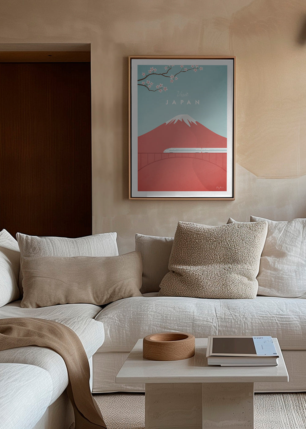 Reseaffisch Mount Fuji och snabbtåg