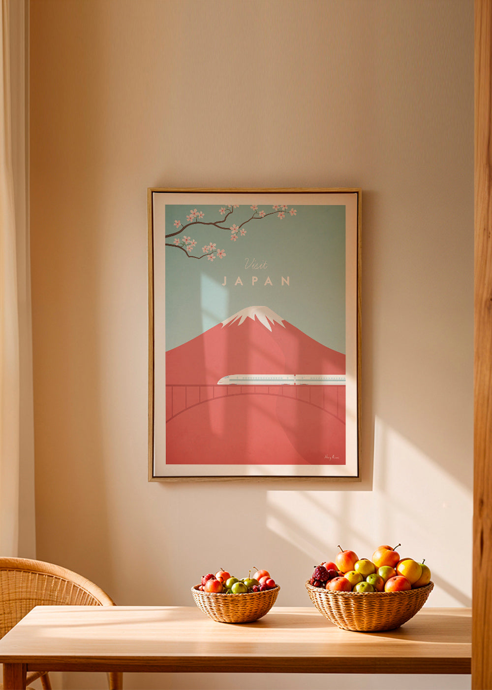 Reseaffisch Mount Fuji och snabbtåg