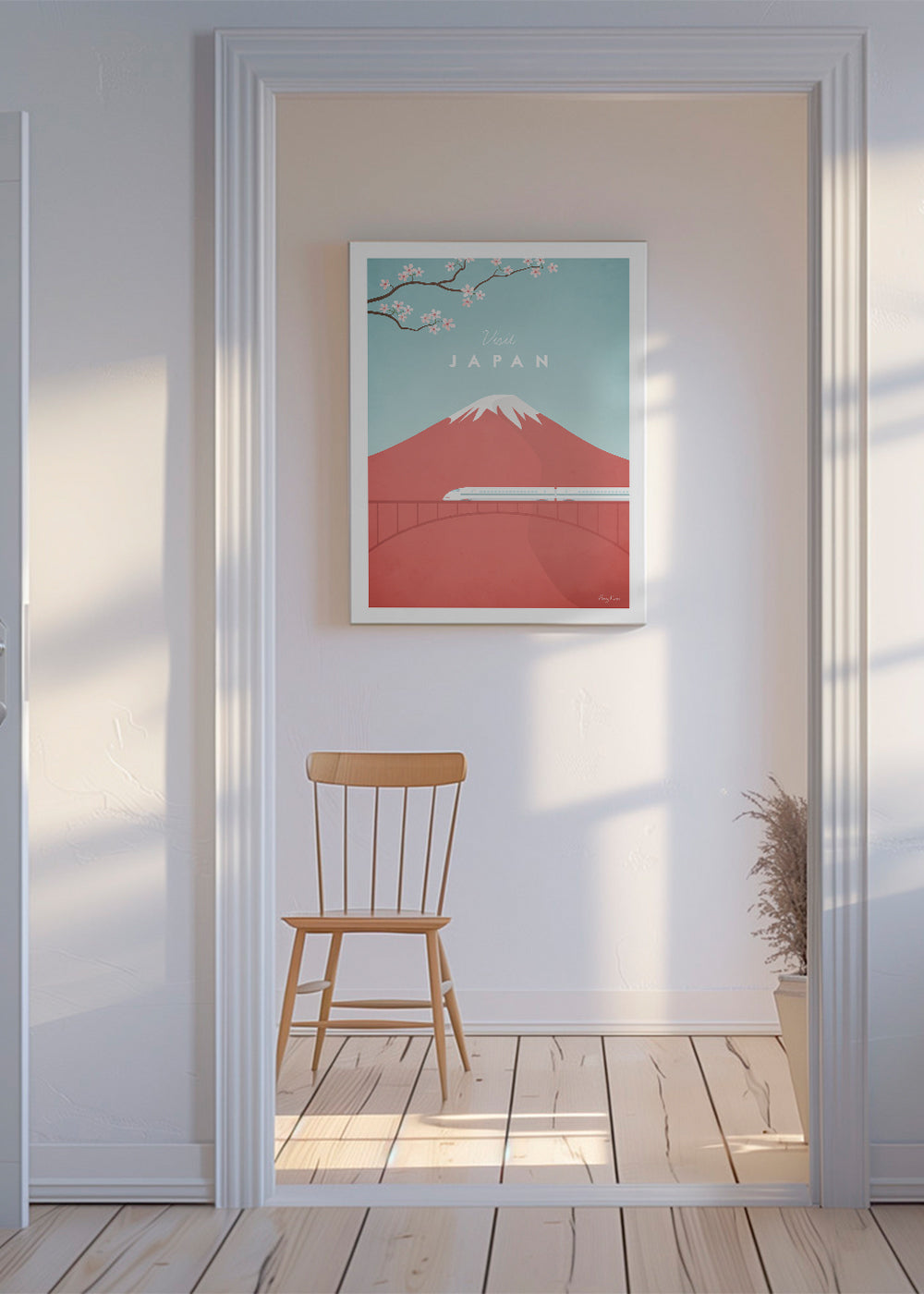 Reseaffisch Mount Fuji och snabbtåg
