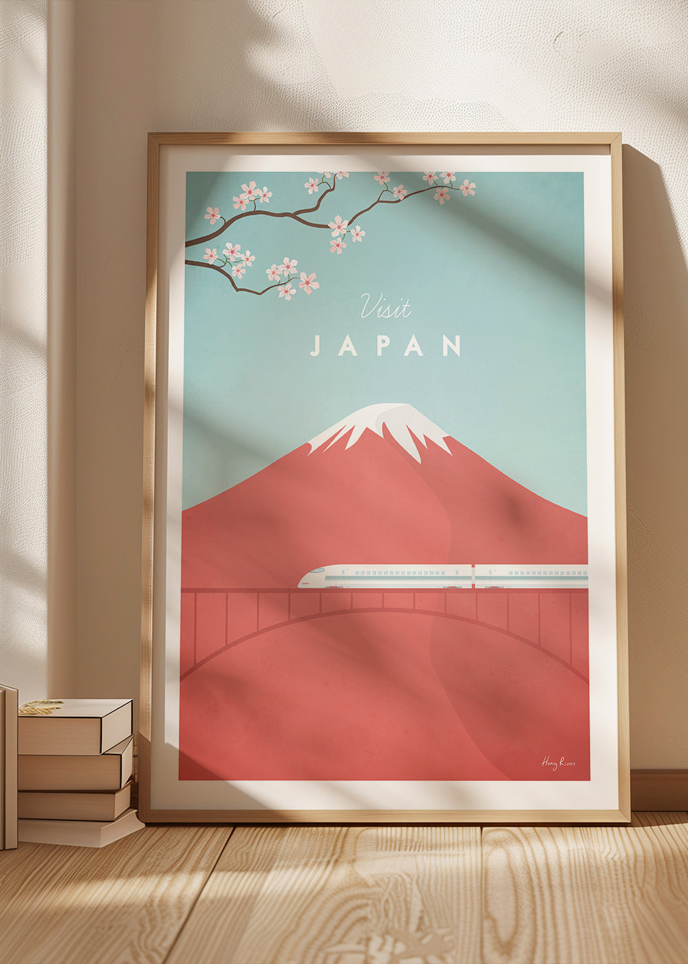Reseaffisch Mount Fuji och snabbtåg