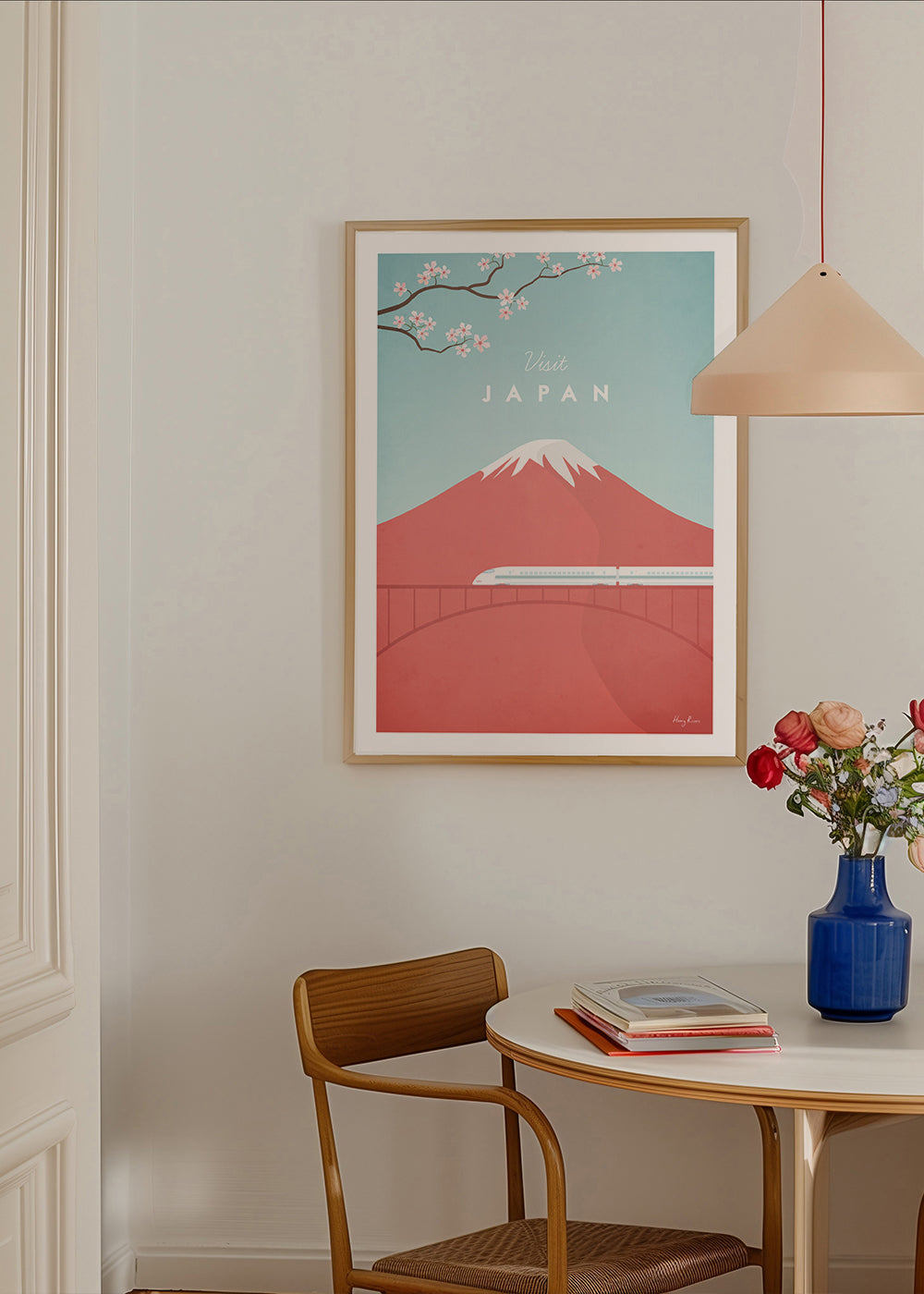 Reseaffisch Mount Fuji och snabbtåg