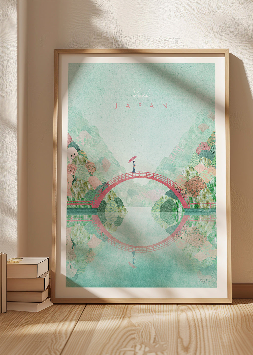 Landskap konst: japansk bro med reflektion