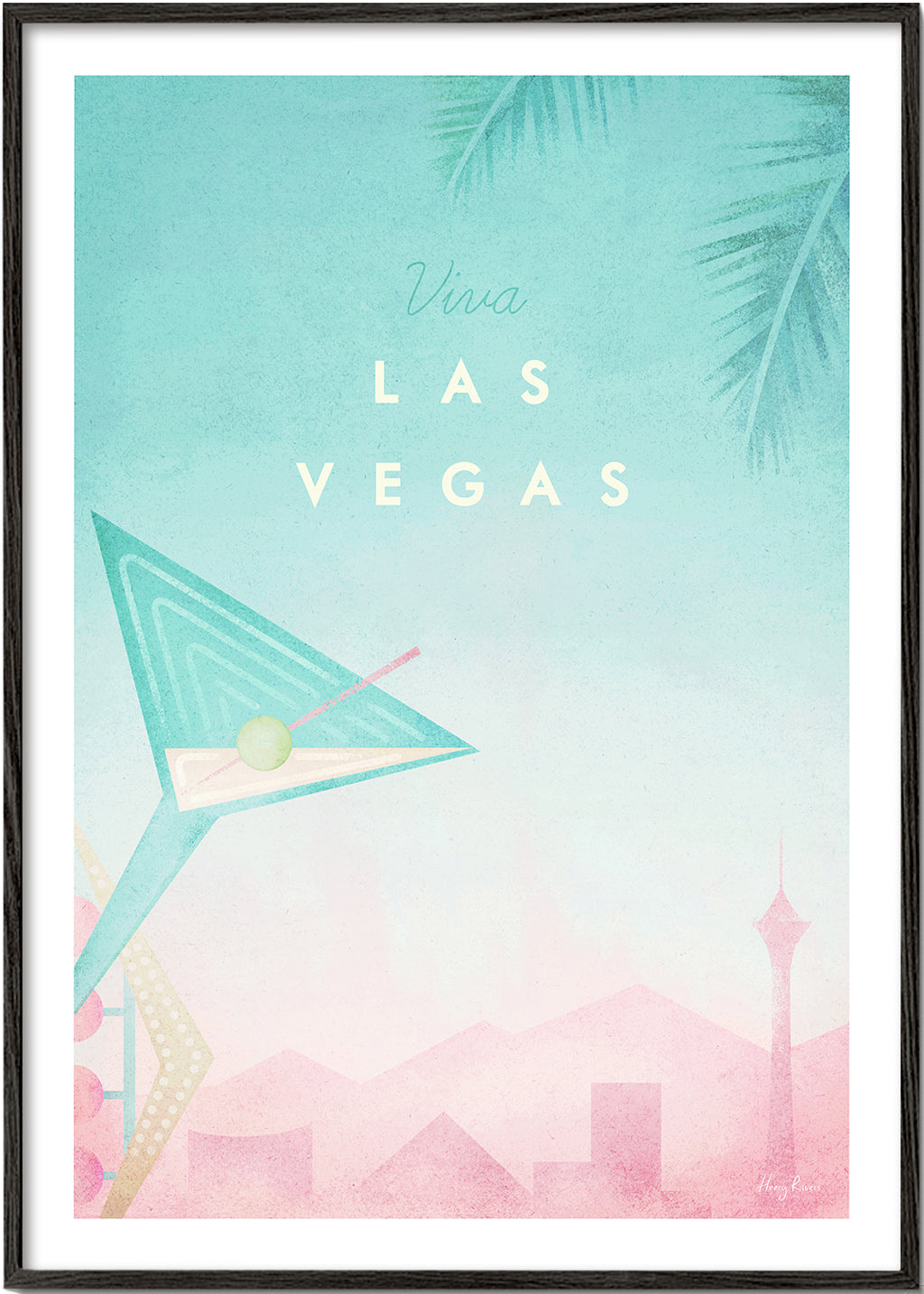 Stadsposter Las Vegas vintageillustration
