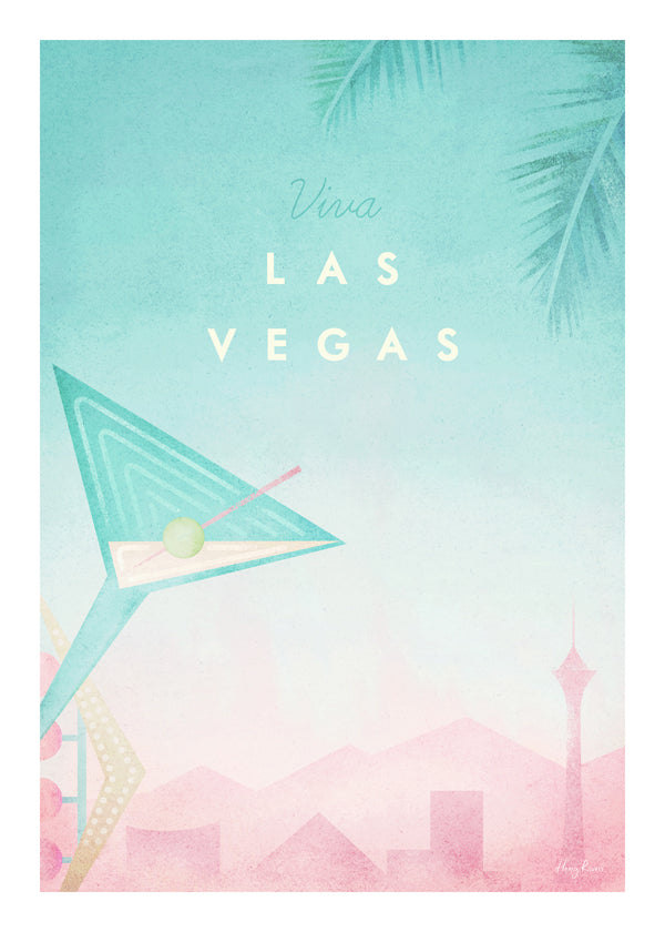 Stadsposter Las Vegas vintageillustration