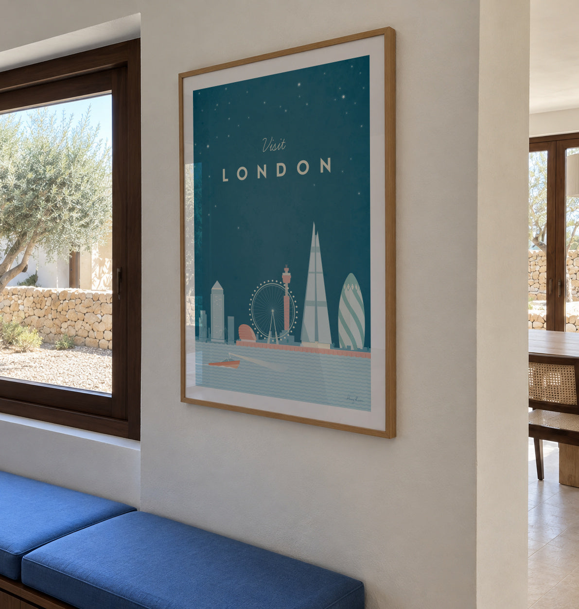 London - Framed poster in an interior