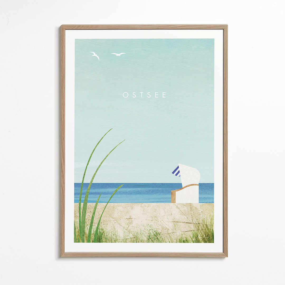 Kustlandskapsbild med strandstol