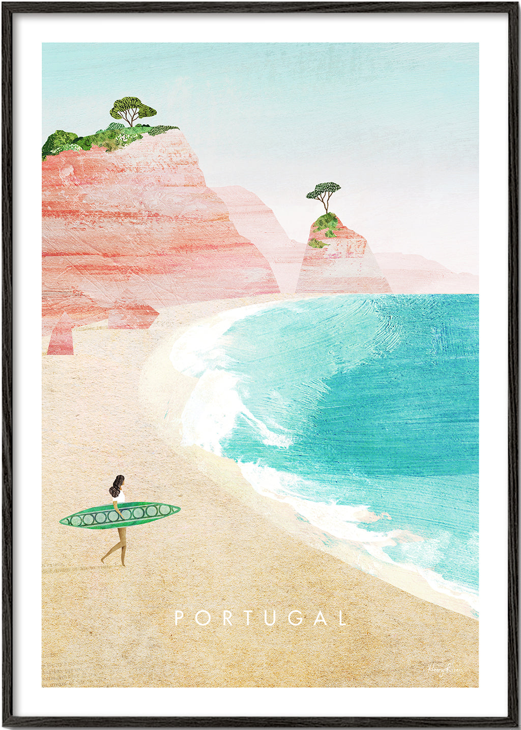 Reseaffisch Portugal — strandillustration