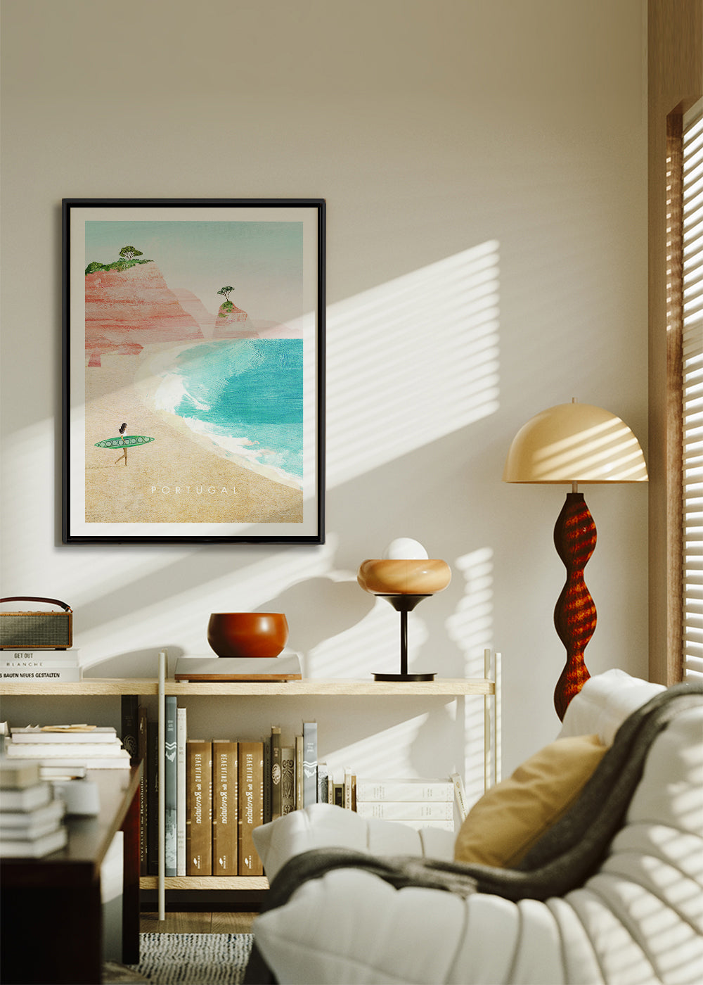 Reseaffisch Portugal — strandillustration