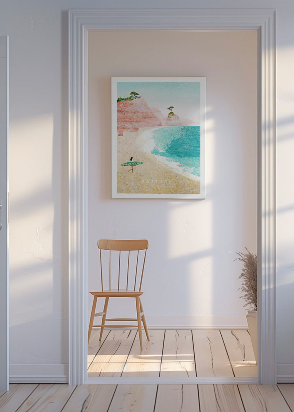 Reseaffisch Portugal — strandillustration