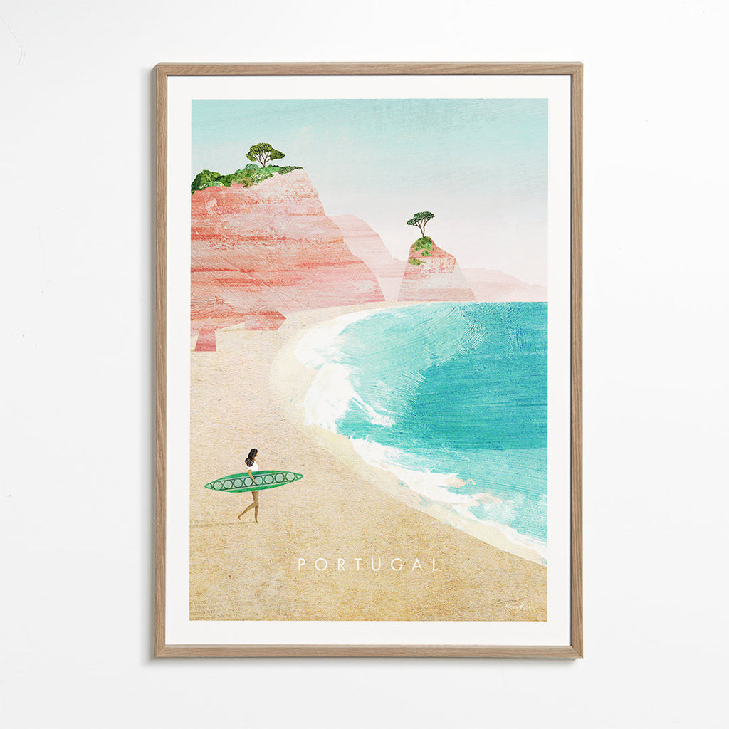 Reseaffisch Portugal — strandillustration