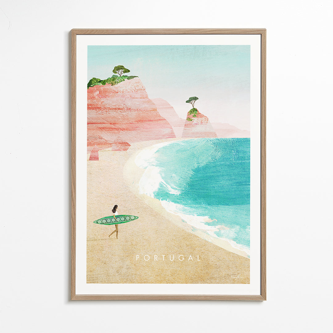 Reseaffisch Portugal — strandillustration