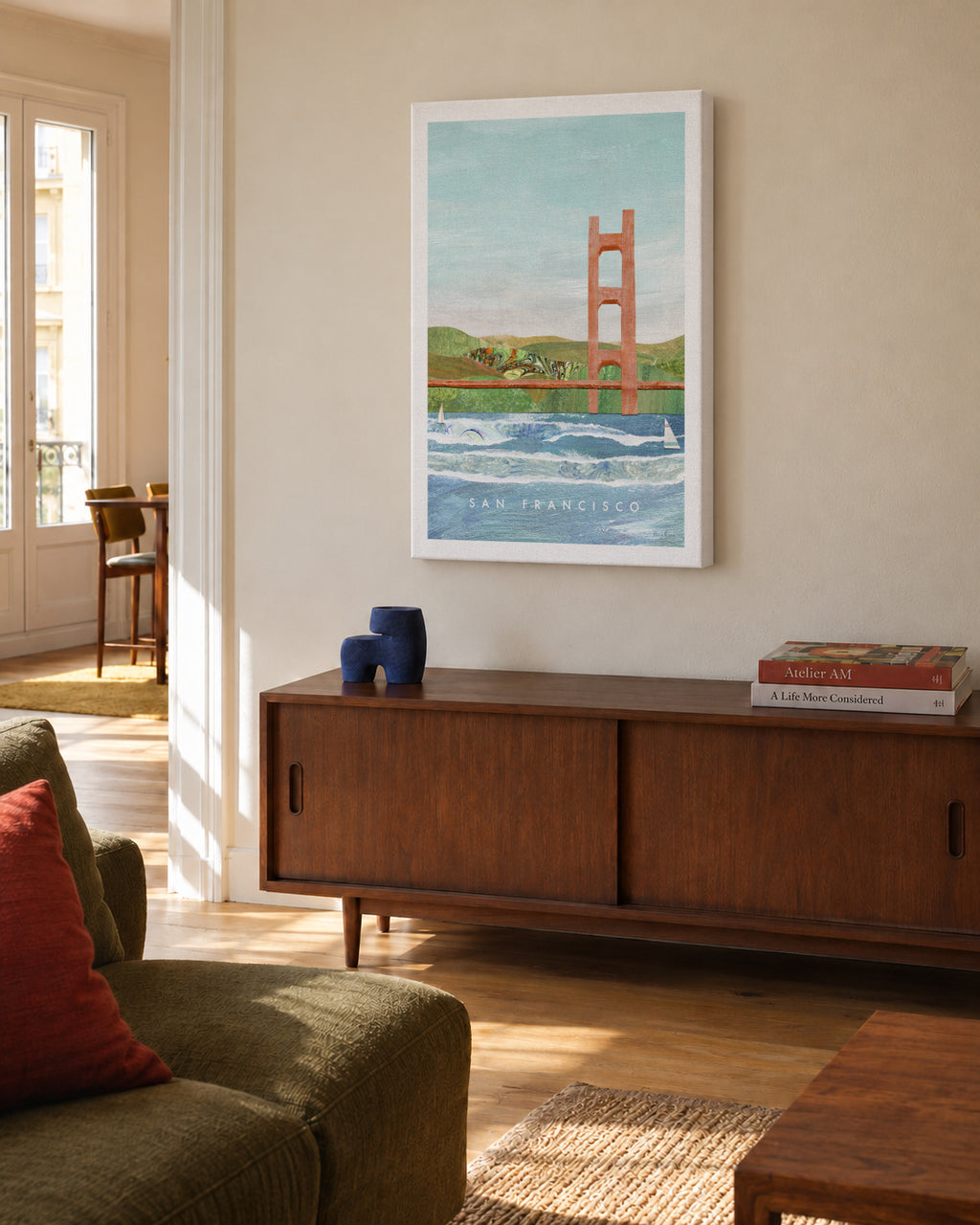 San Francisco II - Unframed canvas in an interior