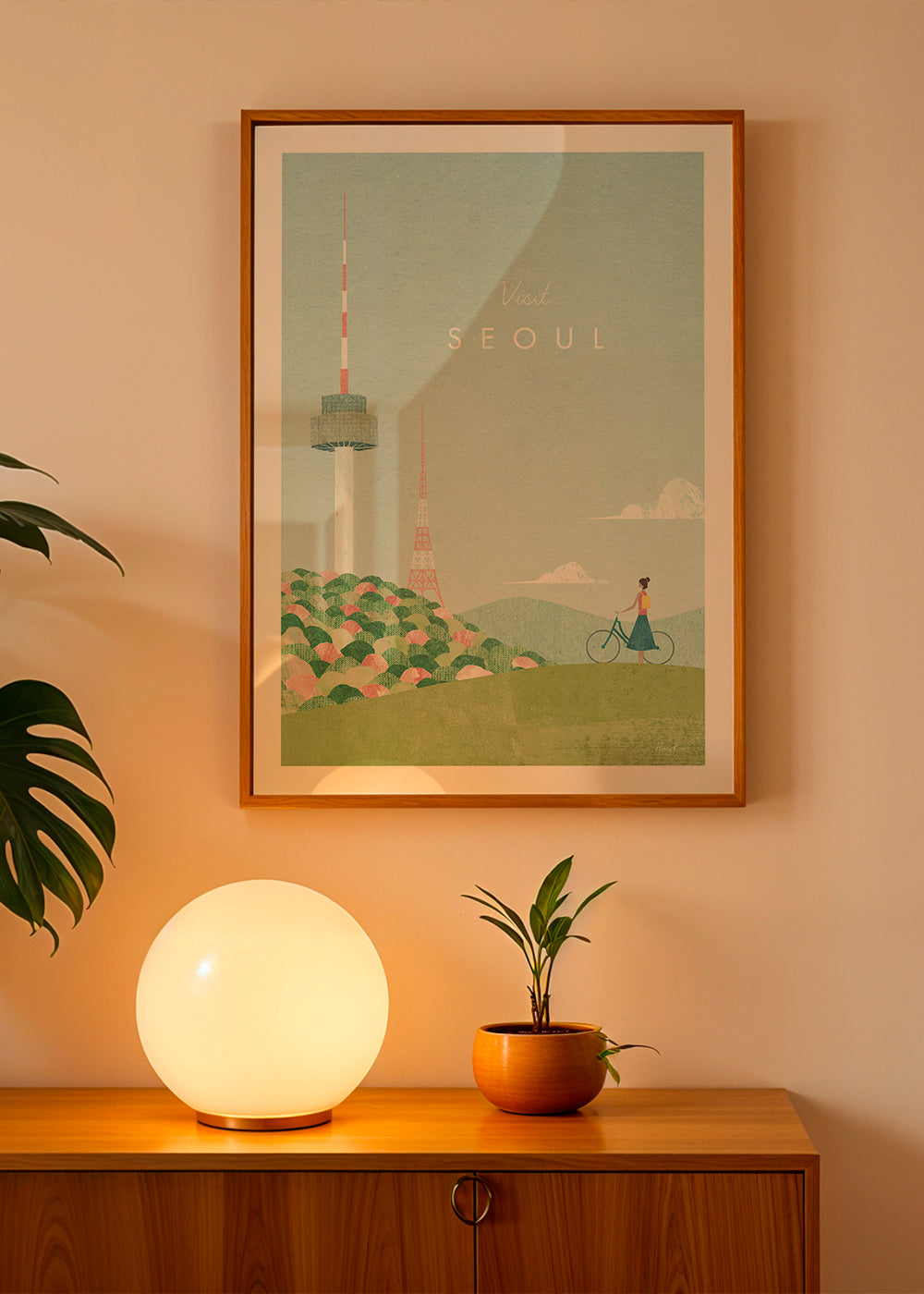 Stadsposter: Seoul i pastellillustration