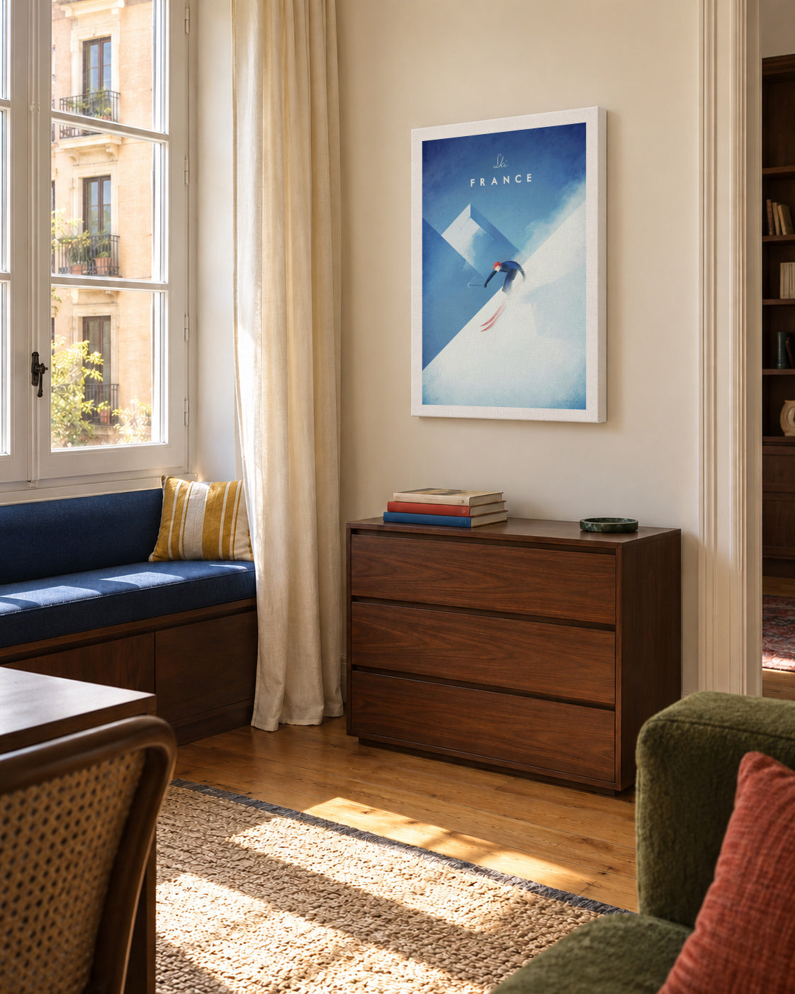 Ski France - Unframed canvas in an interior