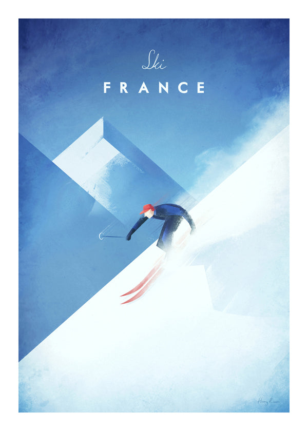 Sportkonst Ski France med skidåkare i nedfart