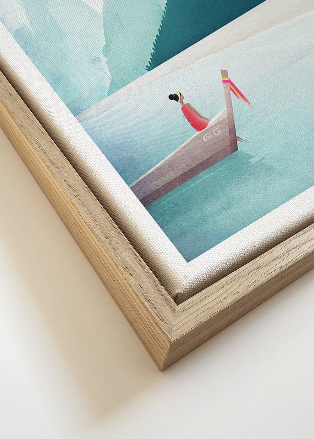 Reseaffisch strandmotiv med brygga i vintagestil