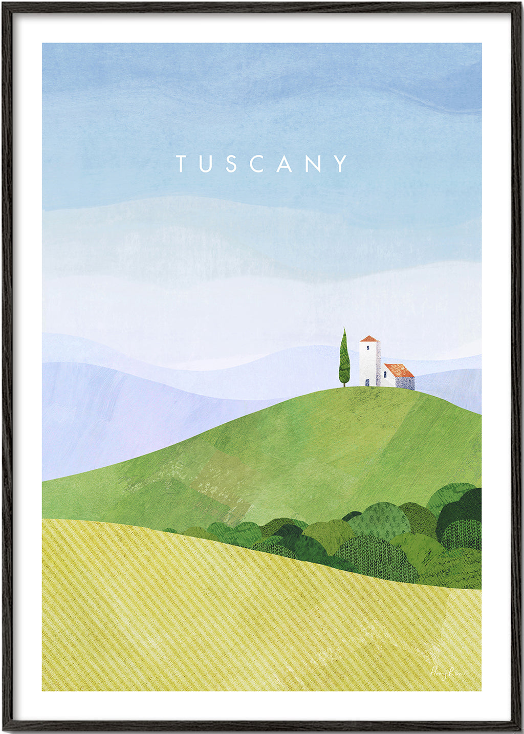 Toscana landskap: illustrerade kullar